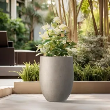 Kante Weathered Concrete Tall Planter Indoor Outdoor Decor