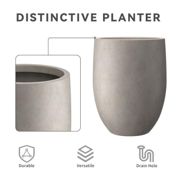 Kante Weathered Concrete Tall Planter Indoor Outdoor Decor