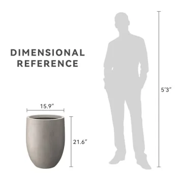 Kante Weathered Concrete Tall Planter Indoor Outdoor Decor