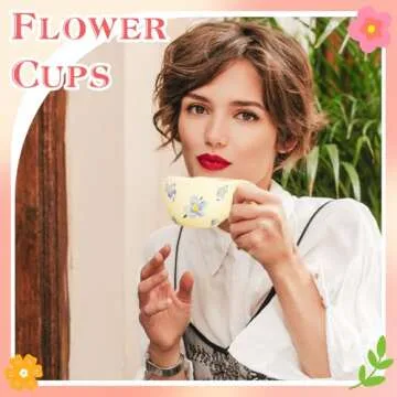 MAKCNMYM Vintage Flower Ceramic Coffee Mug 10 oz