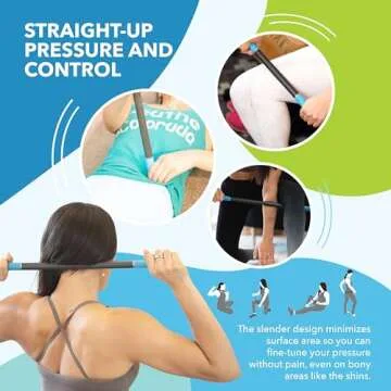 RAD Rod Massage Roller Stick - Myofascial Release Roller for Legs, Shoulders, Neck, Back, Arm - Muscle Roller for Athletes - Compact Deep Tissue Massage Roller for Mobility & Recovery