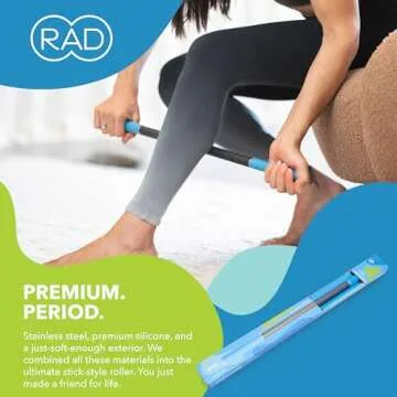 RAD Rod Massage Roller Stick - Myofascial Release Roller for Legs, Shoulders, Neck, Back, Arm - Muscle Roller for Athletes - Compact Deep Tissue Massage Roller for Mobility & Recovery