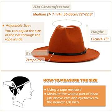 Lisianthus Women Belt Buckle Fedora Hat (Pumpkin)