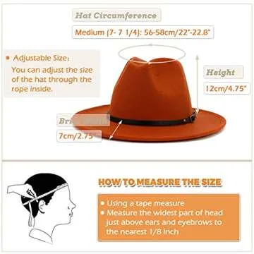 Lisianthus Women Belt Buckle Fedora Hat (Pumpkin)