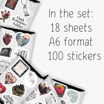 100 Pcs Dark Romance Stickers for Water Bottle - Dark Book Stickers, Booktok Decals - Gifts for Book...
