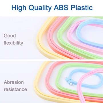 Caydo 5 Pieces ABS Plastic Embroidery Hoops Set, 5 Inch 6 Inch 10 Inch 12 Inch 15 Inch (5 Color)