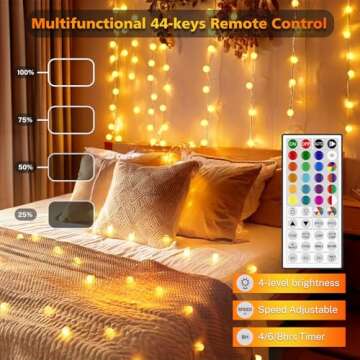 OMIKA 24 Colors Indoor String Lights with Remote, 16.5ft 50LED String Lights Bedroom USB Plug in, Color Changing Christmas Lights Hanging for Dorm Classroom Tapestry Party Garden Patio Wall Xmas Décor