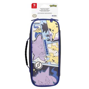 Nintendo Switch Cargo Pouch Compact (Pikachu, Gengar, & Mimikyu) - Split Pad Compact Compatible Trav...