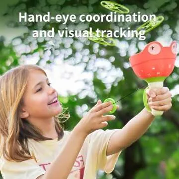 Ivtivfu Outdoor Flying Disc Launcher Toy, Outdoor Toys for Kids Ages 4-8, Fun Toys for Ages 5-7 Girls Boys, Creative Birthday Easter for Children