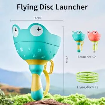 Ivtivfu Outdoor Flying Disc Launcher Toy, Outdoor Toys for Kids Ages 4-8, Fun Toys for Ages 5-7 Girls Boys, Creative Birthday Easter for Children