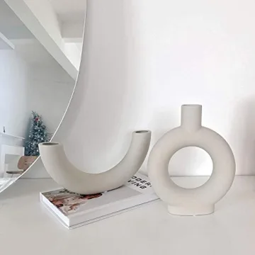 Eastern Rock White Ceramic Vase Stylish Home Decor