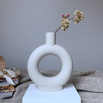 Eastern Rock White Ceramic Vase Stylish Home Decor