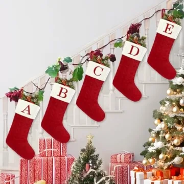 Personalized Paulmele Christmas Stockings - Red & White