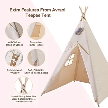 Avrsol Kids Teepee Tent - Indoor Foldable Fun
