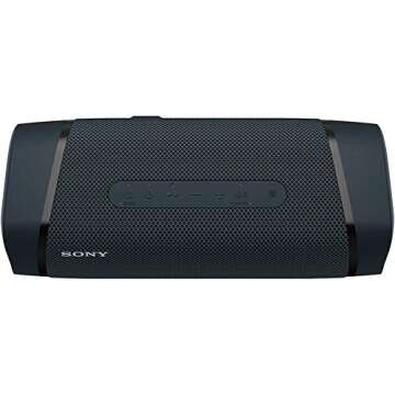 Sony SRS-XB33 EXTRA BASS Wireless Bluetooth Portable Speaker, IP67 Waterproof & Durable for Home, Outdoor, and Travel, 24 Hour Battery, Party Lights, USB Type-C, and Speakerphone, Black