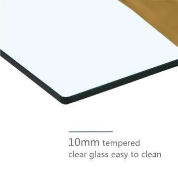 NIERN Gold Glass Dining Table – Stylish & Sturdy for Homes