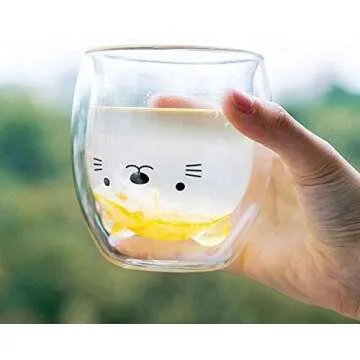 Cute Double Wall Glass Cup for Stylish Sips