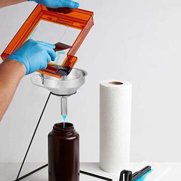 JOREST 5pcs 3D Resin Filter Funnel Kit, Multi-Use Premium Metal Stainless Steel Funnel with Strainers + Cleaning Brush + Scouring Pad, Resin 3D Printer Accessories for MSLA/DLP/LCD Resin 3D Printers