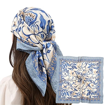 RIIQIICHY Women's Head Hair Scarf: Chic Satin Silk Wrap 27.5"