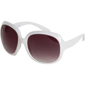 Sakkas GA4565 Retro Oversized Frame Fashion Sunglasses - White
