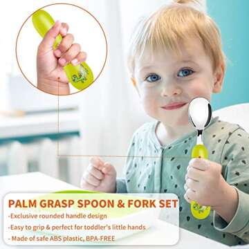Lehoo Castle Dinosaur Toddler Utensil Set for Easy Self-Feeding