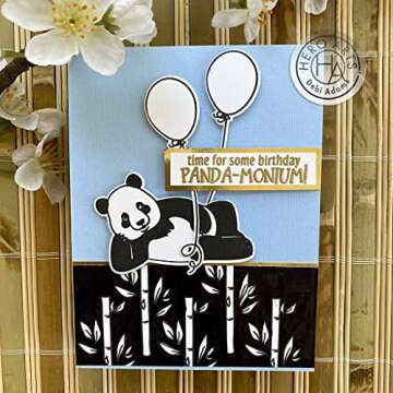 Hero Arts CM550 Clear Stamp, Birthday Panda - Effortless Stamping for Celebration Projects