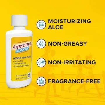 Aspercreme Lidocaine Pain Relief Cream Soothes Aggravated Nerves, Numbing Topical Analgesic with Max-Strength 4% Lidocaine & Moisturizing Aloe, 2.7 Oz.