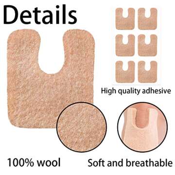 30 Pieces U Shaped Felt Callus Pads Metatarsal Pads Forefoot Foot Pads Pain Relief Foot Cushion Keep Protecting Calluses from Rubbing on Shoes Adhesive Pads for Men and Women