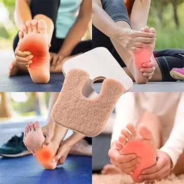 30 Pieces U Shaped Felt Callus Pads Metatarsal Pads Forefoot Foot Pads Pain Relief Foot Cushion Keep Protecting Calluses from Rubbing on Shoes Adhesive Pads for Men and Women