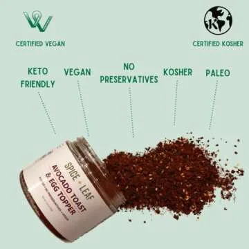 Premium Avocado & Egg Toast Topper by SPICE + LEAF - Vegan Kosher Pesticide Free Spice Blend Used to...
