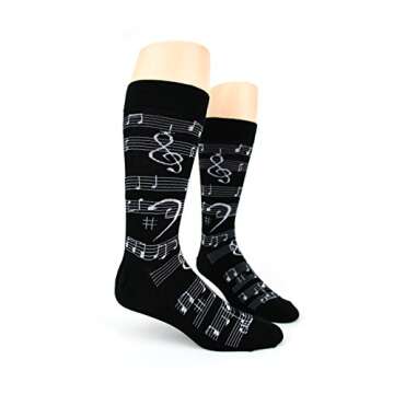 Foot Traffic Men's Novelty Socks, Fun Music-Themed Socks for Men, Sizes 7–12