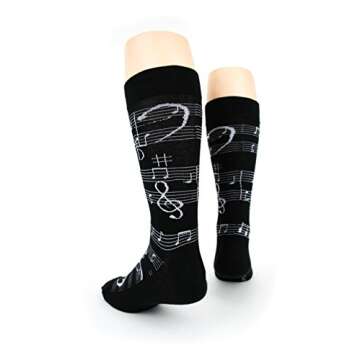 Foot Traffic Men's Novelty Socks, Fun Music-Themed Socks for Men, Sizes 7–12