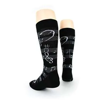 Foot Traffic Men's Novelty Socks, Fun Music-Themed Socks for Men, Sizes 7–12