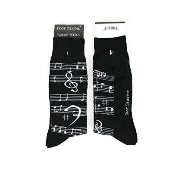 Foot Traffic Men's Novelty Socks, Fun Music-Themed Socks for Men, Sizes 7–12