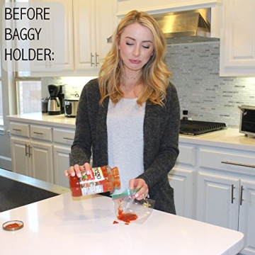 Baggy Rack Pro - Adjustable Plastic Bag Holder for Mess-Free Meal Prep