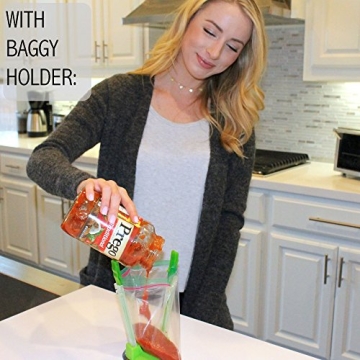 Baggy Rack Pro - Adjustable Plastic Bag Holder for Mess-Free Meal Prep