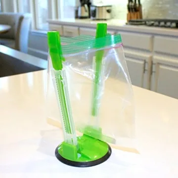 Baggy Rack Pro - Adjustable Plastic Bag Holder for Mess-Free Meal Prep