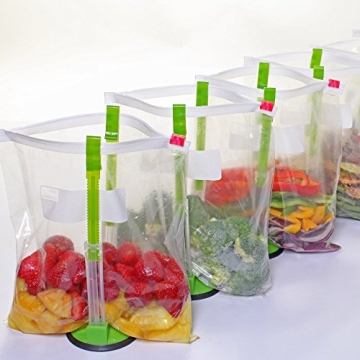 Baggy Rack Pro - Adjustable Plastic Bag Holder for Mess-Free Meal Prep