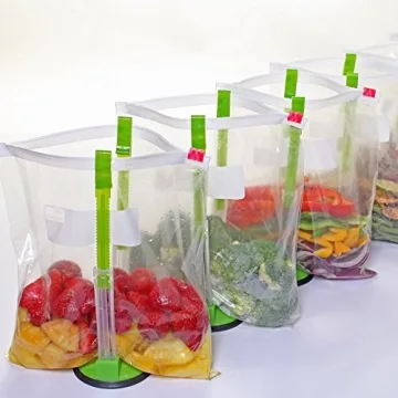Baggy Rack Pro - Adjustable Plastic Bag Holder for Mess-Free Meal Prep