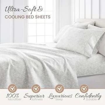 Linen Market 3 Piece Twin Bedding Sheet Set (Gray Floral) - Sleep Better Than Ever with These Ultra-Soft & Cooling Bed Sheets for Your Twin Size Bed - Deep Pocket Fits 16" Mattress