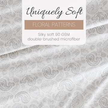 Linen Market 3 Piece Twin Bedding Sheet Set (Gray Floral) - Sleep Better Than Ever with These Ultra-Soft & Cooling Bed Sheets for Your Twin Size Bed - Deep Pocket Fits 16" Mattress