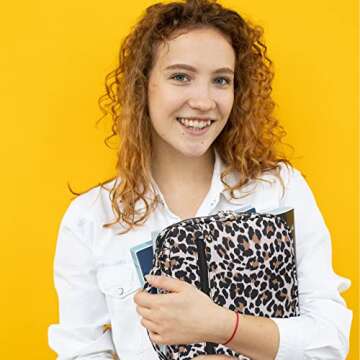 JIANYA Bible Covers for Women - Stylish Leopard Case with Handle and Zipper