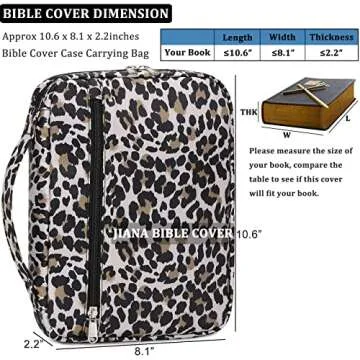 Stylish JIANYA Bible Cover for Women - Leopard Design with Handle