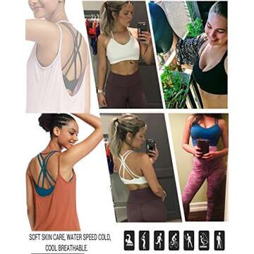 RUNNING GIRL Strappy Sports Bra for Women Sexy Crisscross Back Light Support Yoga Bra with Removable Cups Teal