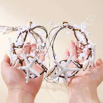 Stylish CASDRE Starfish Bride Wedding Headband & Accessories