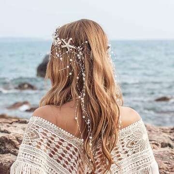 Stylish CASDRE Starfish Bride Wedding Headband & Accessories