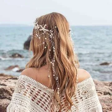 Stylish CASDRE Starfish Bride Wedding Headband & Accessories