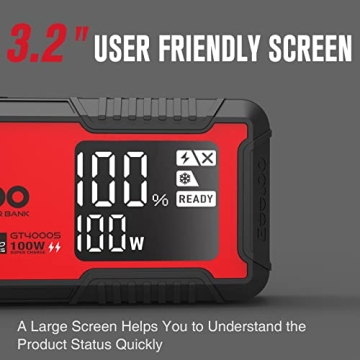 GOOLOO GT4000S 4000 Amp Jump Starter 100W Fast Charge