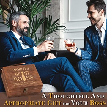 Engraved Whiskey Stones Gift Set for Boss - Unique & Cool