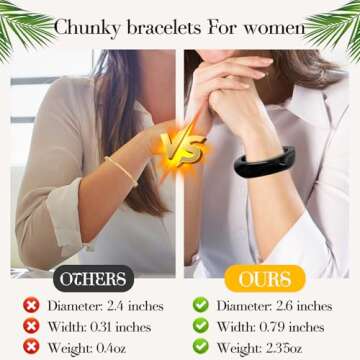 CUHBIV Colorful Chunky Bangle Bracelets for Women